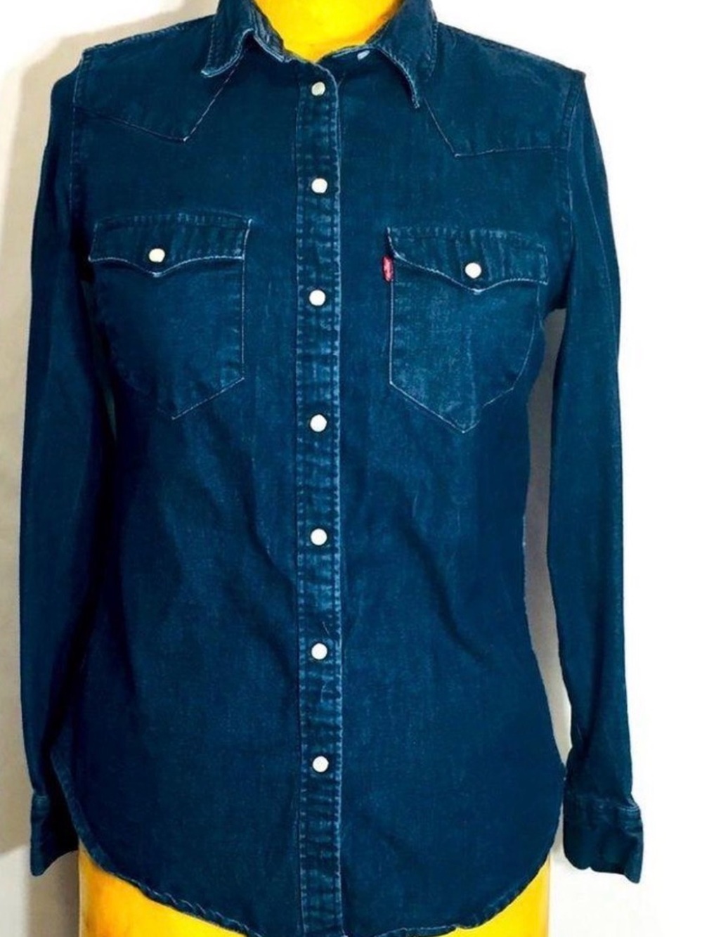 Levi's Dark Blue Denim Button-Down Western Shirt